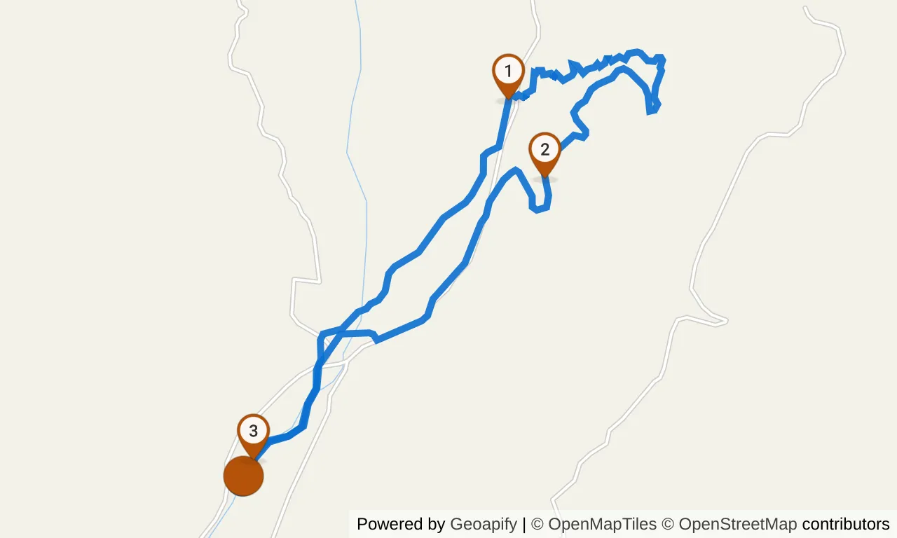 Map of the Green loop: the route with mile markers.