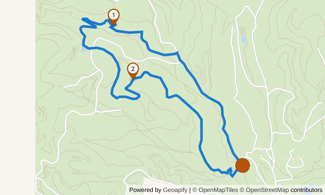Map of the Green loop: the route with mile markers.