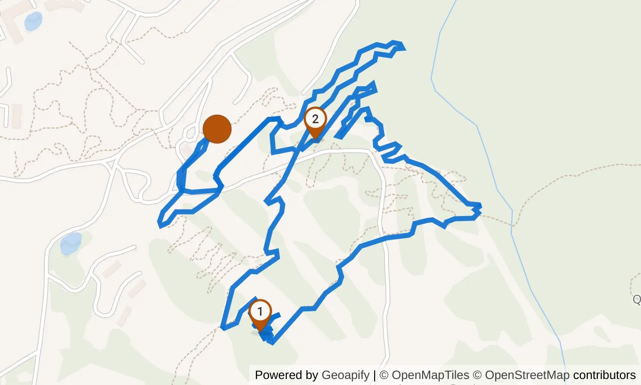 Map of the Green loop: the route with mile markers.