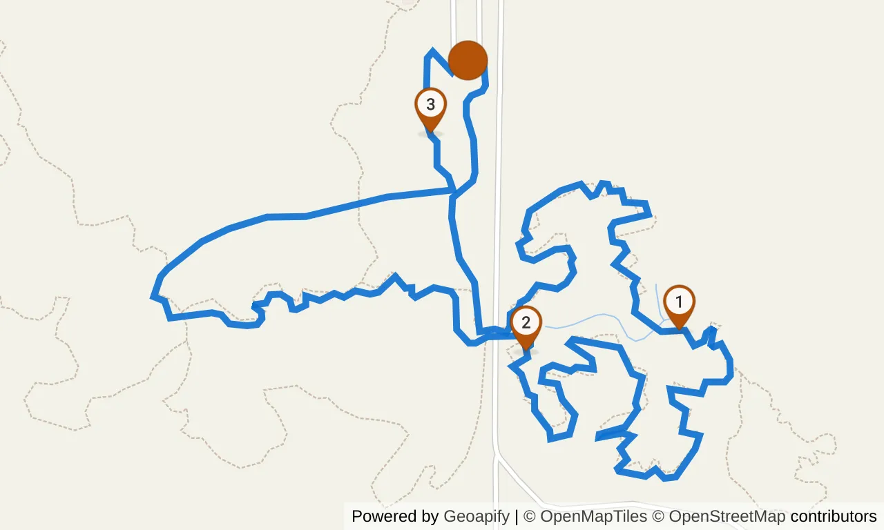 Map of the Green loop: the route with mile markers.