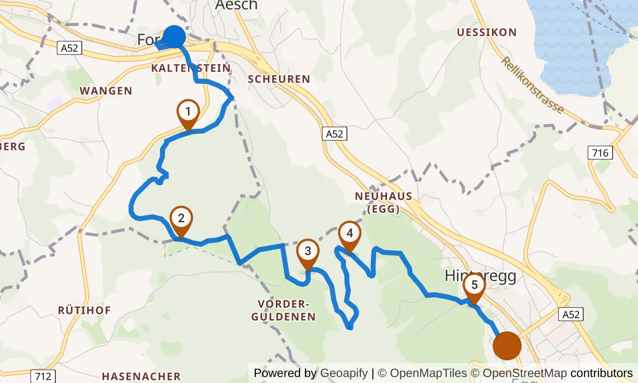 Map of leg 10: the route with mile markers, Exchange 9 to Exchange 10.