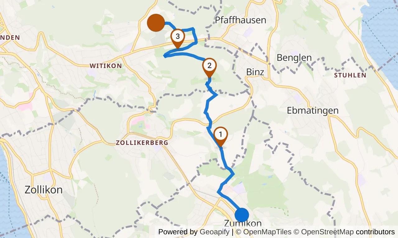 Map of leg 12: the route with mile markers, Exchange 11 to Exchange 12.